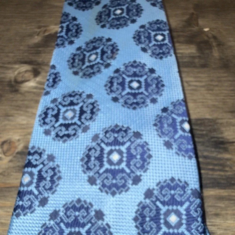 Vintage Towncraft Penneys Blue Yellow 100% Polyester Neck Tie RN 20521
